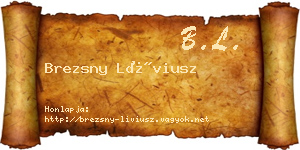 Brezsny Líviusz névjegykártya